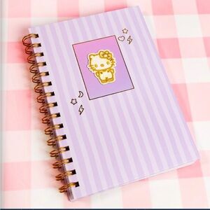 Hello Kitty Kawaii Purple Stripe Embroidered Trendy Journal